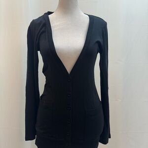 Splendid Black Button-Up Cardigan XS